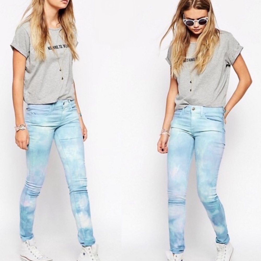 WILDFOX‎ Marianne Mid Rise Skinny Jeans Daydream 25